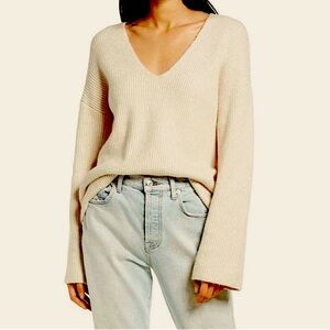 NWT Something Navy V-Neck Slouchy Pullover. Size XS.